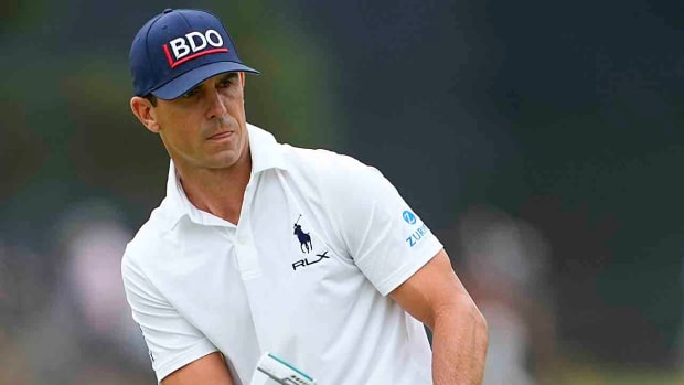 Billy Horschel watches a putt at the 2023 U.S. Open.